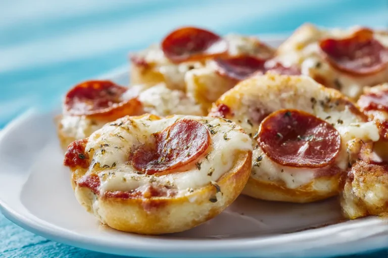 Delicious air fryer bagel bites with melted cheese and savory toppings.