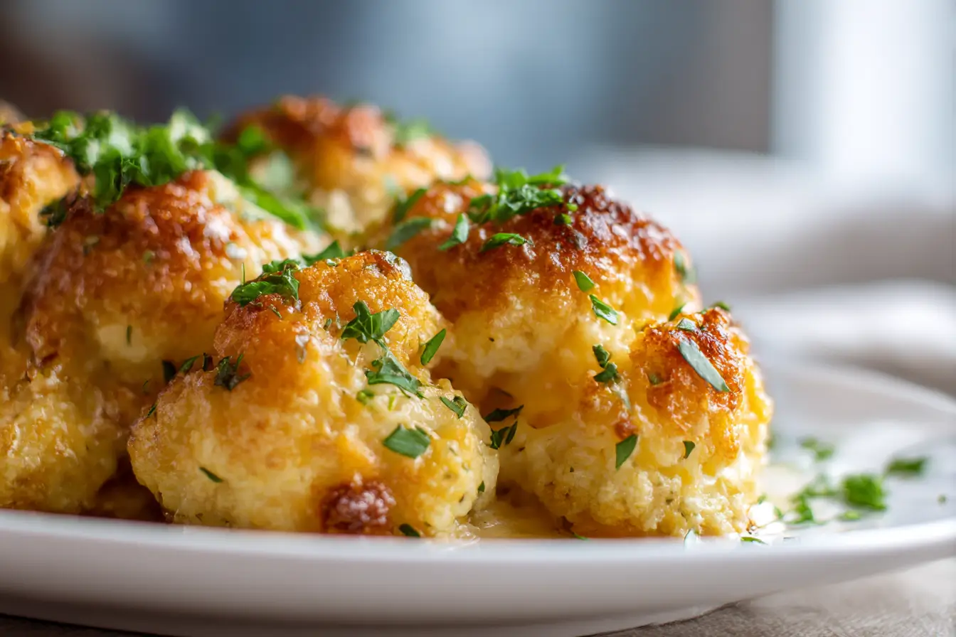 Delicious air fryer cauliflower bake that is crispy on the outside and tender on the inside.