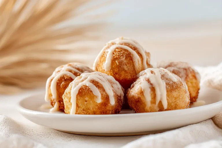 Delicious air fryer cinnamon roll bites that are warm and gooey.
