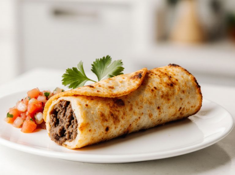 Crispy air fryer frozen burrito cooked to golden perfection, ready to enjoy.