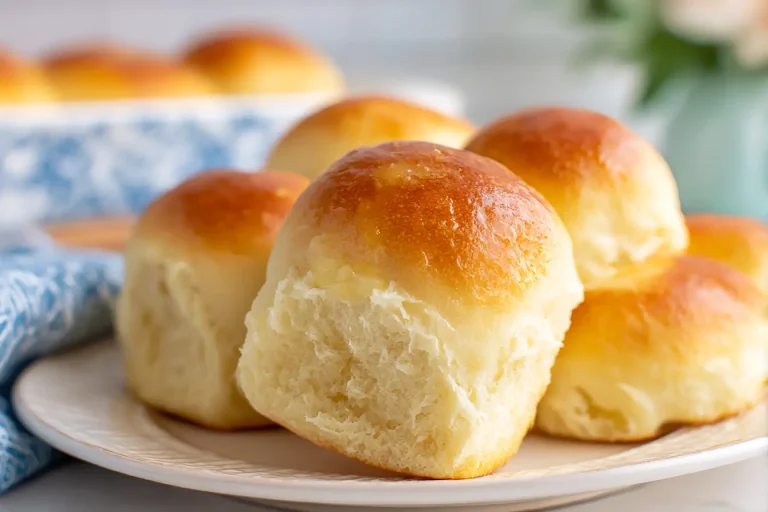 Soft and fluffy air fryer frozen dinner rolls, perfectly golden brown and ready to serve.