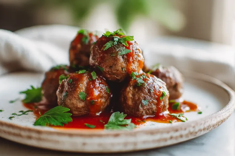 Delicious air fryer frozen meatballs cooked to perfection, crispy on the outside and juicy on the inside.