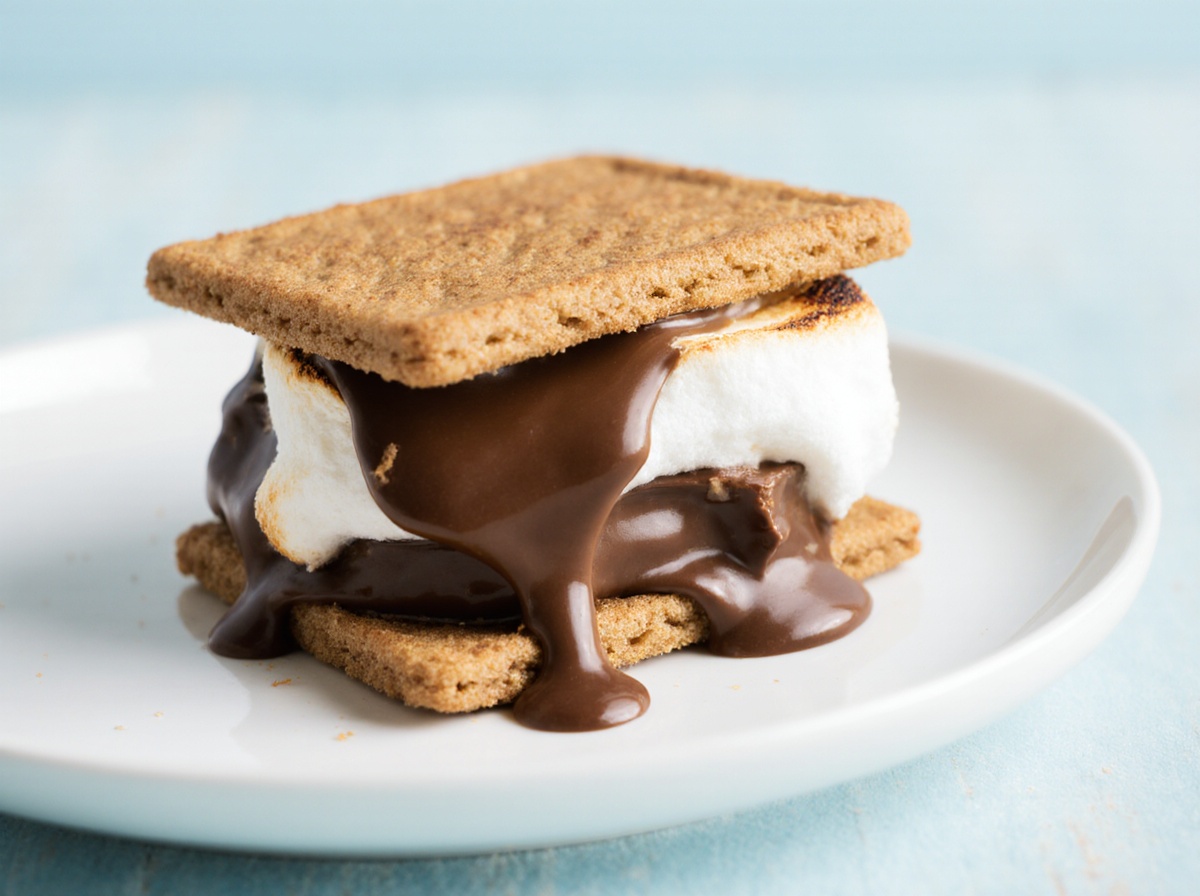 Delicious air fryer indoor smores with perfectly toasted marshmallows and melty chocolate.
