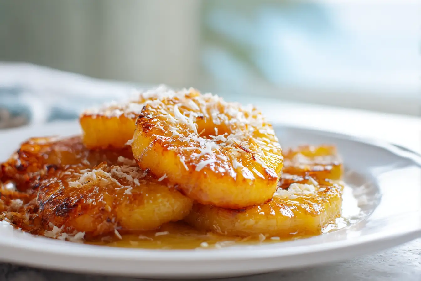 Delicious air fryer pineapple slices caramelized to perfection, bursting with flavor.