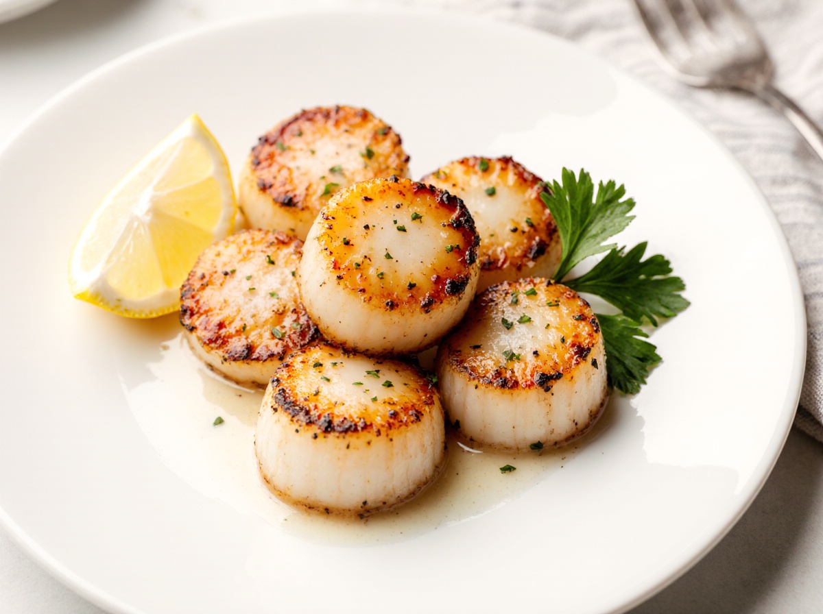 Delicious air fryer scallops cooked to perfection, crispy on the outside and tender inside.