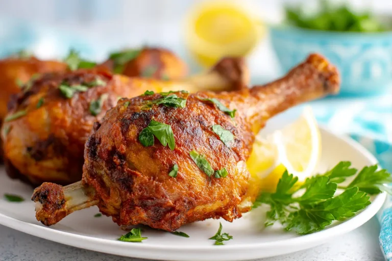 Delicious air fryer turkey legs cooked to perfection with a crispy skin and tender meat.