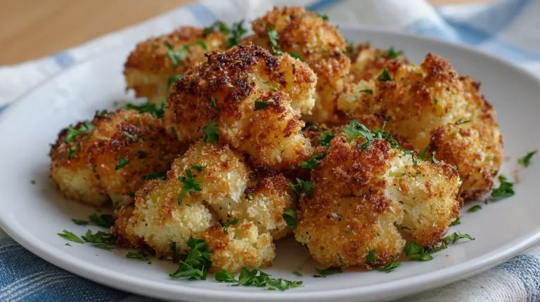 Delicious air fryer breaded cauliflower, crispy and flavorful.