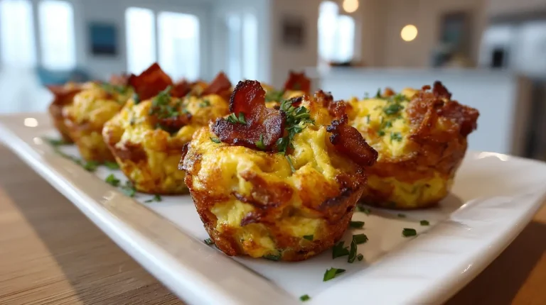 Delicious air fryer breakfast bites with a crispy exterior and fluffy interior.