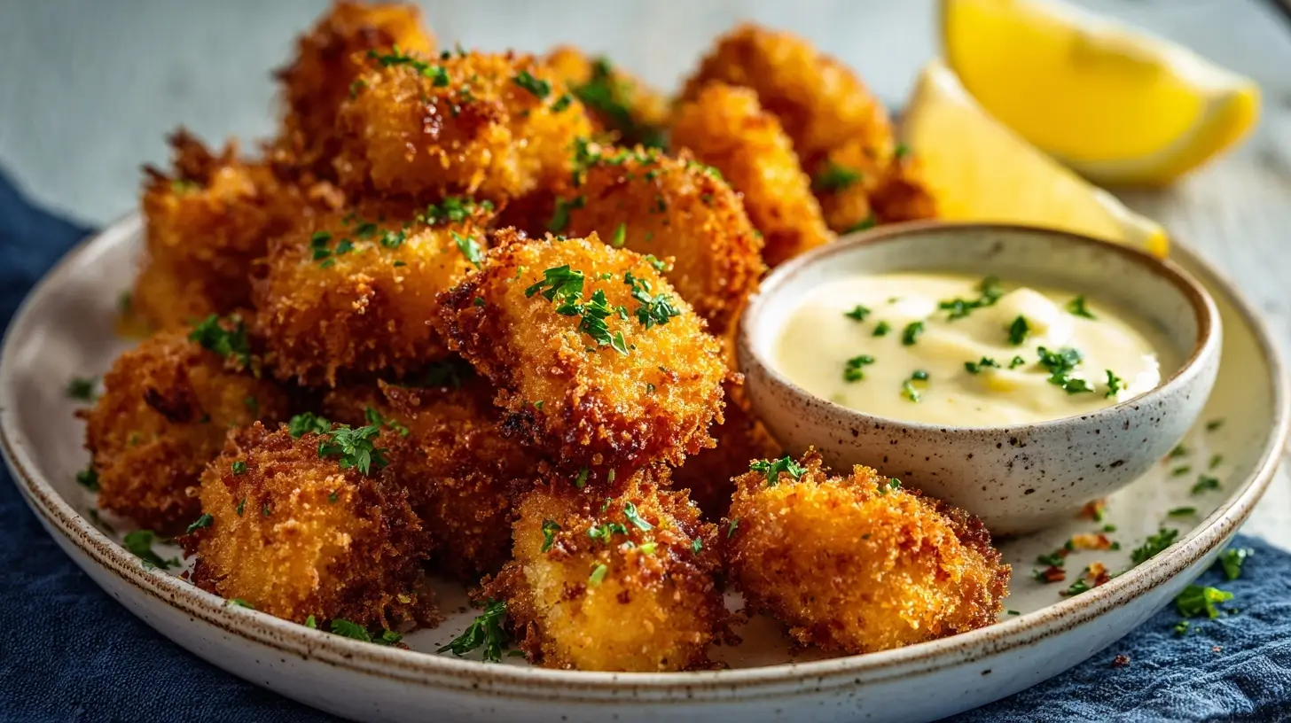 Delicious air fryer Chick Fil A nuggets with a crispy golden exterior and juicy inside.