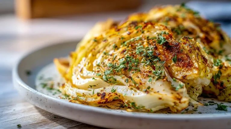 Delicious air fryer fried cabbage cooked to perfection with a savory flavor.