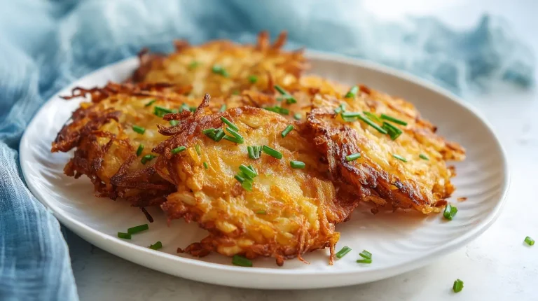 Crispy air fryer frozen hashbrowns ready to serve for a delicious breakfast.