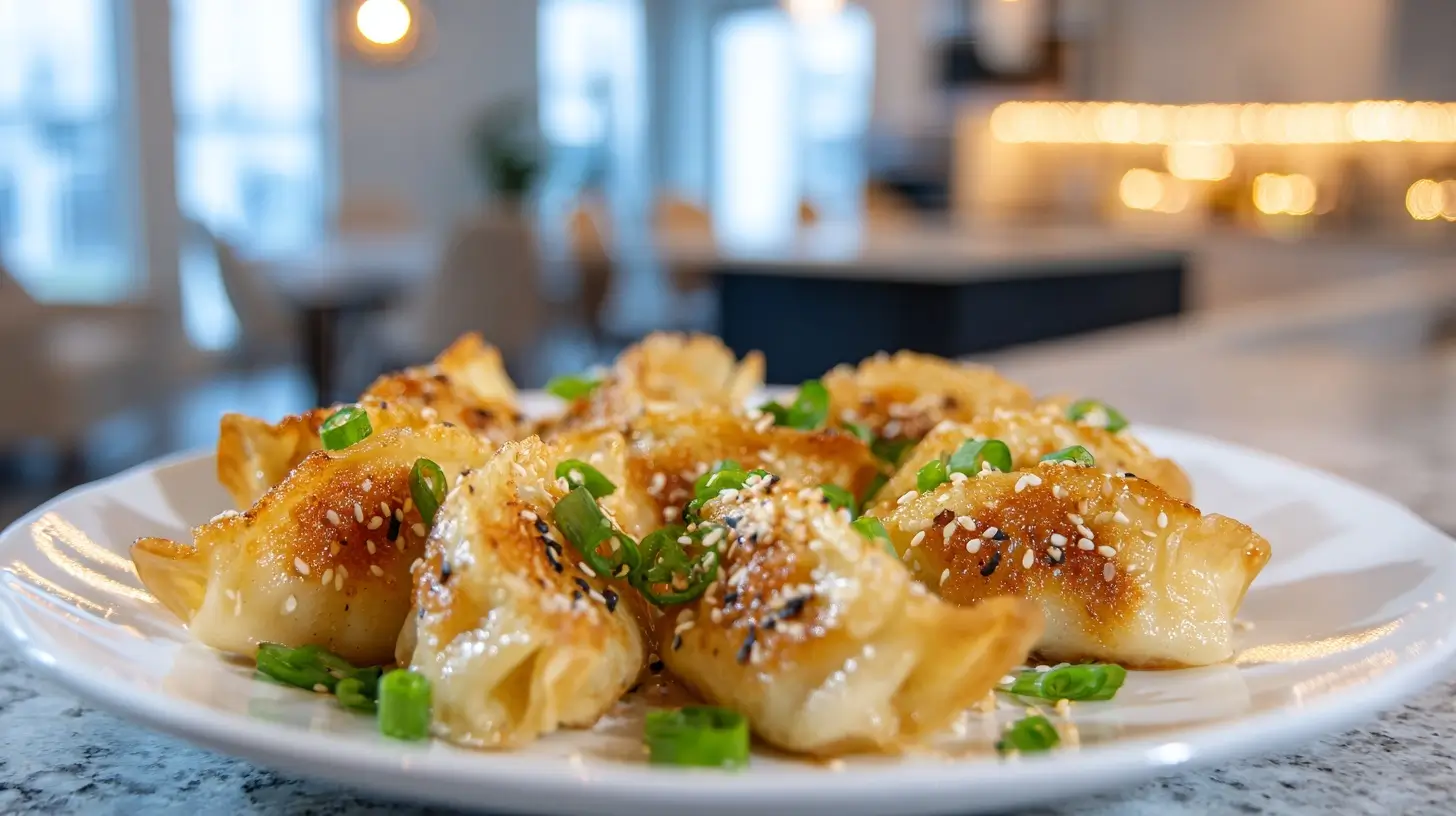 Delicious air fryer frozen potstickers perfect for quick and tasty meals.