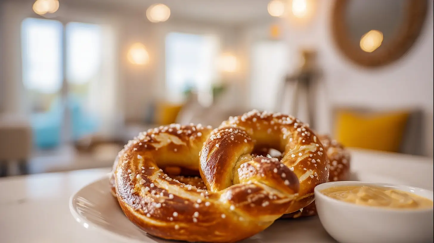 Delicious air fryer frozen pretzel with a golden-brown crust and soft interior.