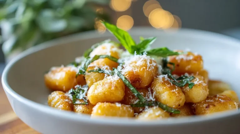 Delicious air fryer gnocchi with a crispy exterior and fluffy interior.