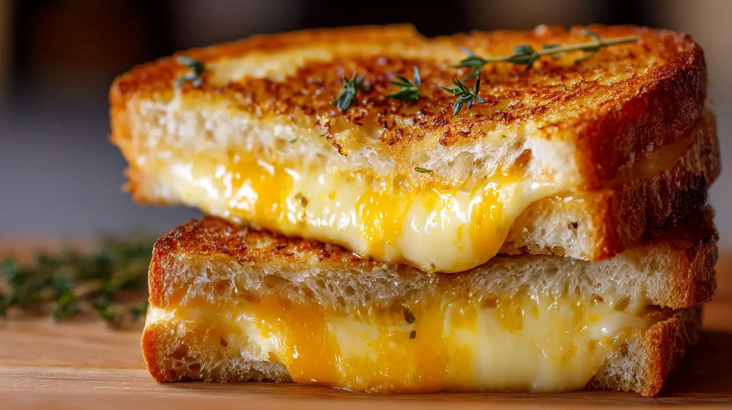 Delicious air fryer grilled cheese sandwich with crispy golden bread and melty cheese.