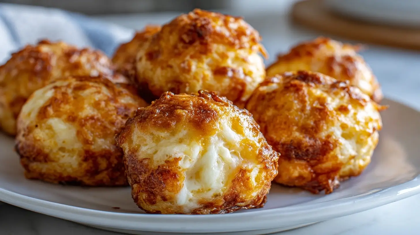 Delicious air fryer ham and cheese bites, perfectly crispy on the outside and gooey on the inside.