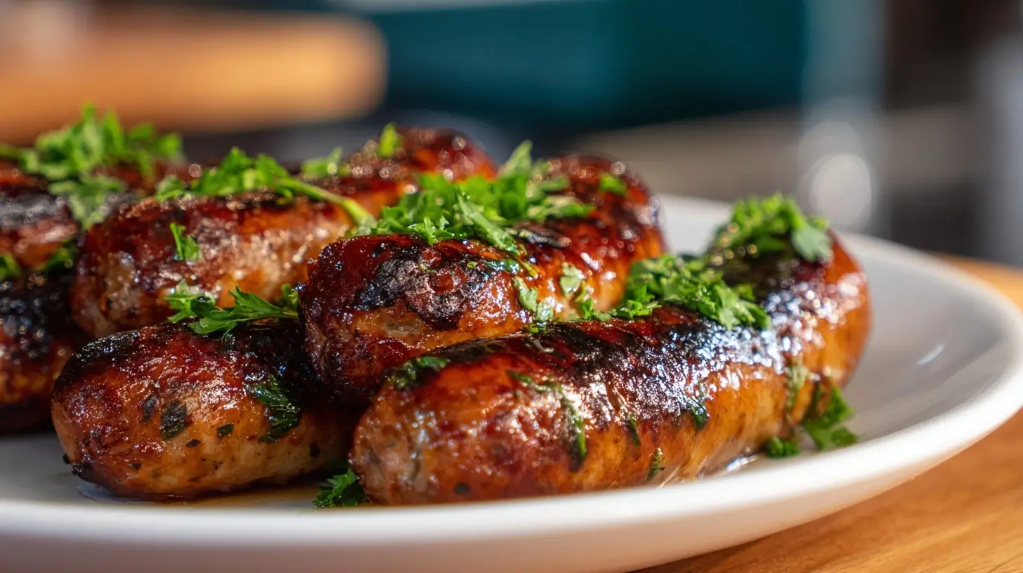 Delicious air fryer Italian sausage with a crispy exterior and juicy interior.