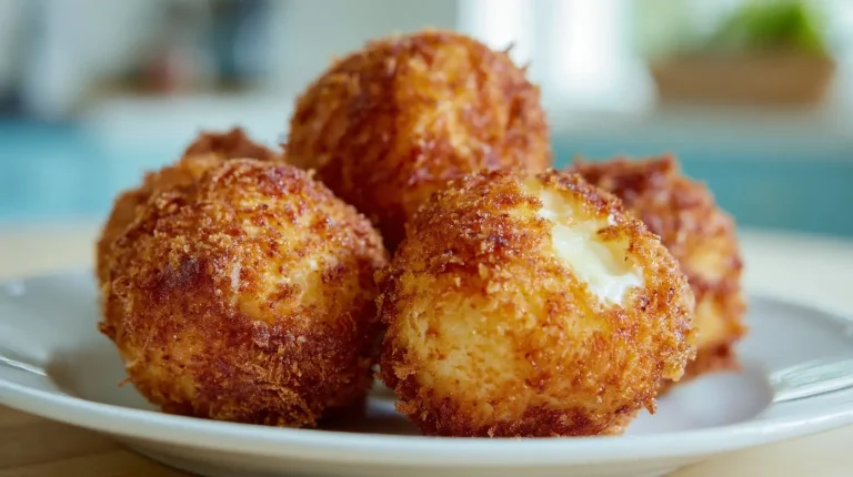 Delicious air fryer pimento cheese bombs served golden and crispy.